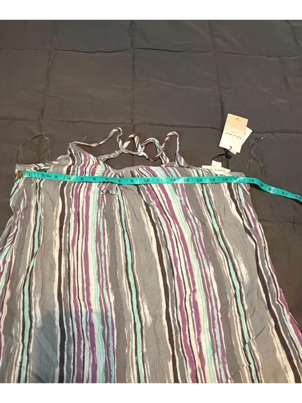 Striped Ruffle-Hem Spaghetti Strap Dress - Picture 4 of 7